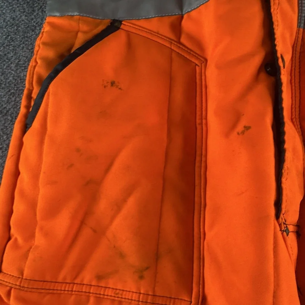 RefrigiWear Bib Overalls Mens XL Orange Insulated Hi Vis Reflective USA Workwear